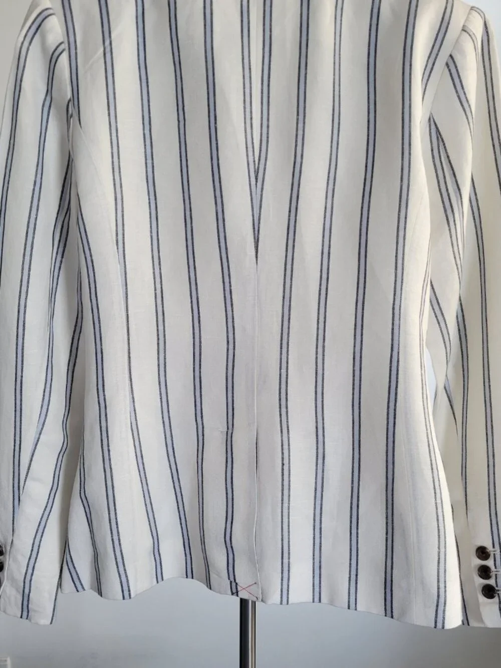 A New Day Women’s White & Blue Pinstripe Linen Blazer
